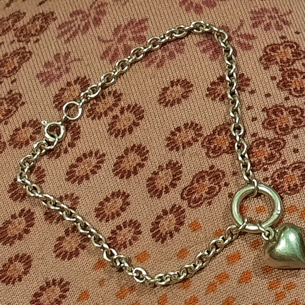 NIB AUTHENTIC GENUINE 💛STERLING PUFFY HEART BRACELET 7"